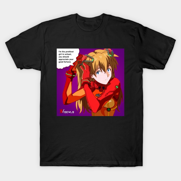 Asuka Langley Soryu | Neon Genesis Evangelion | Pop Art T-Shirt by Vizewls